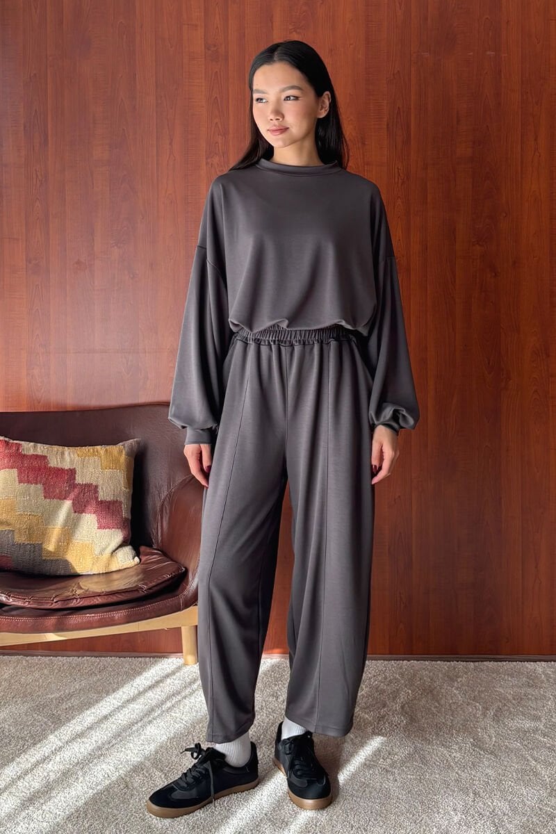 Antrasit Oysho Şalvar Takım