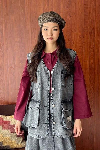 Antrasit Kargo Cepli Kot Yelek