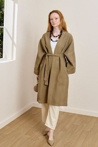 Vizon Waffle Uzun Kimono
