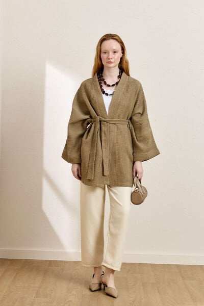 Vizon Waffle Kısa Kimono