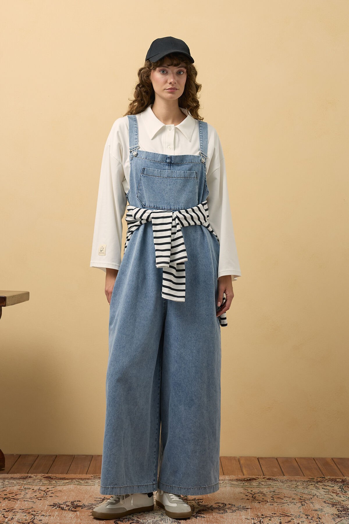 Buz Mavisi Kot Salopet Tulum