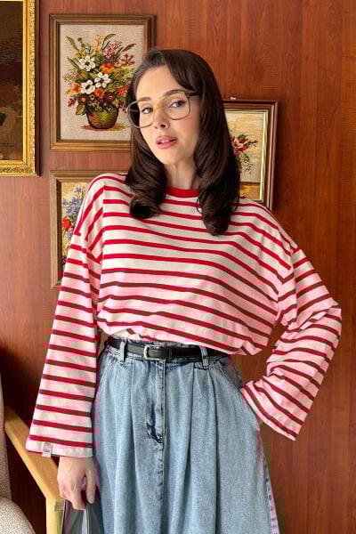 Kırmızı Çizgili Body