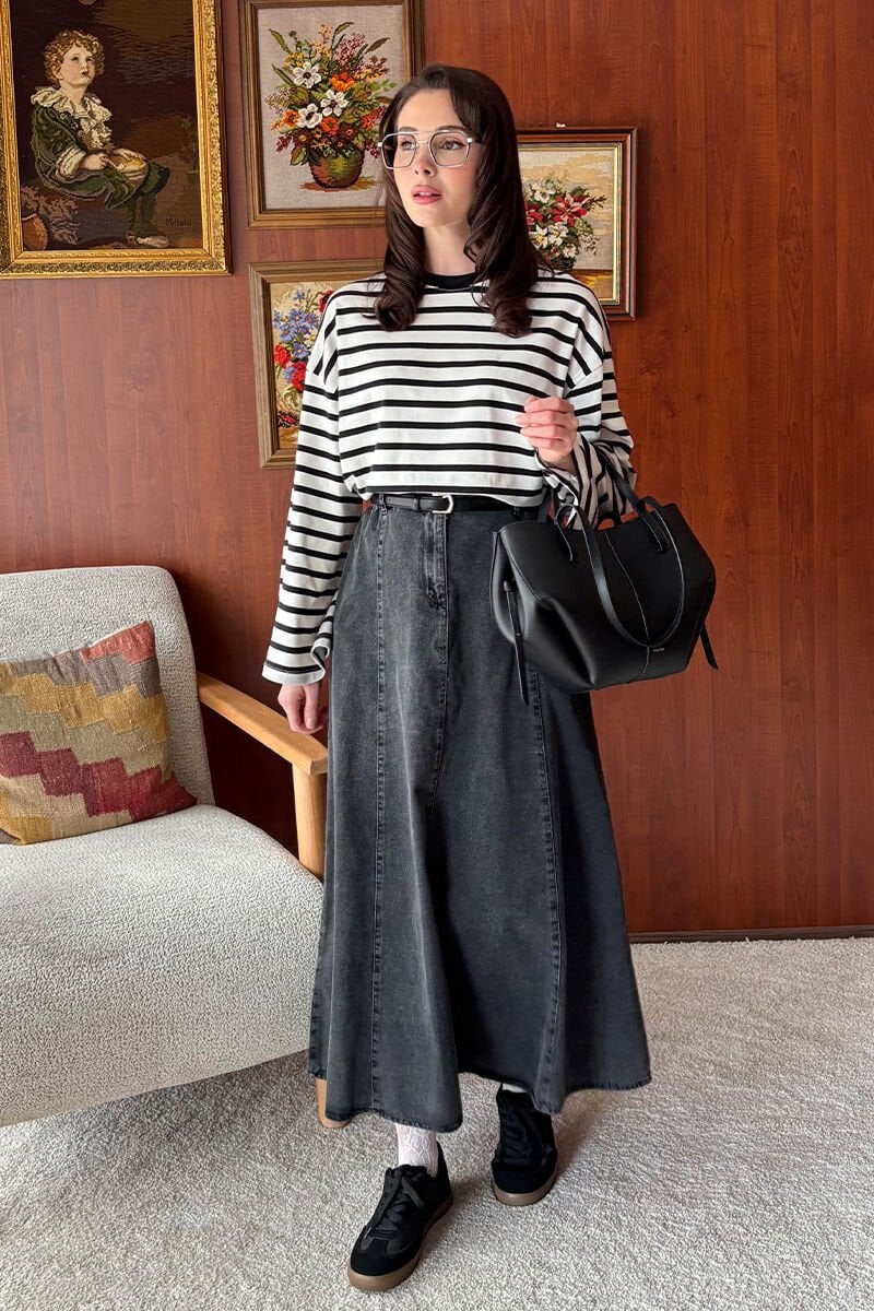 Antrasit Kot Kloş Etek