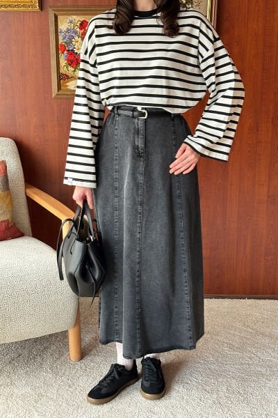 Antrasit Kot Kloş Etek