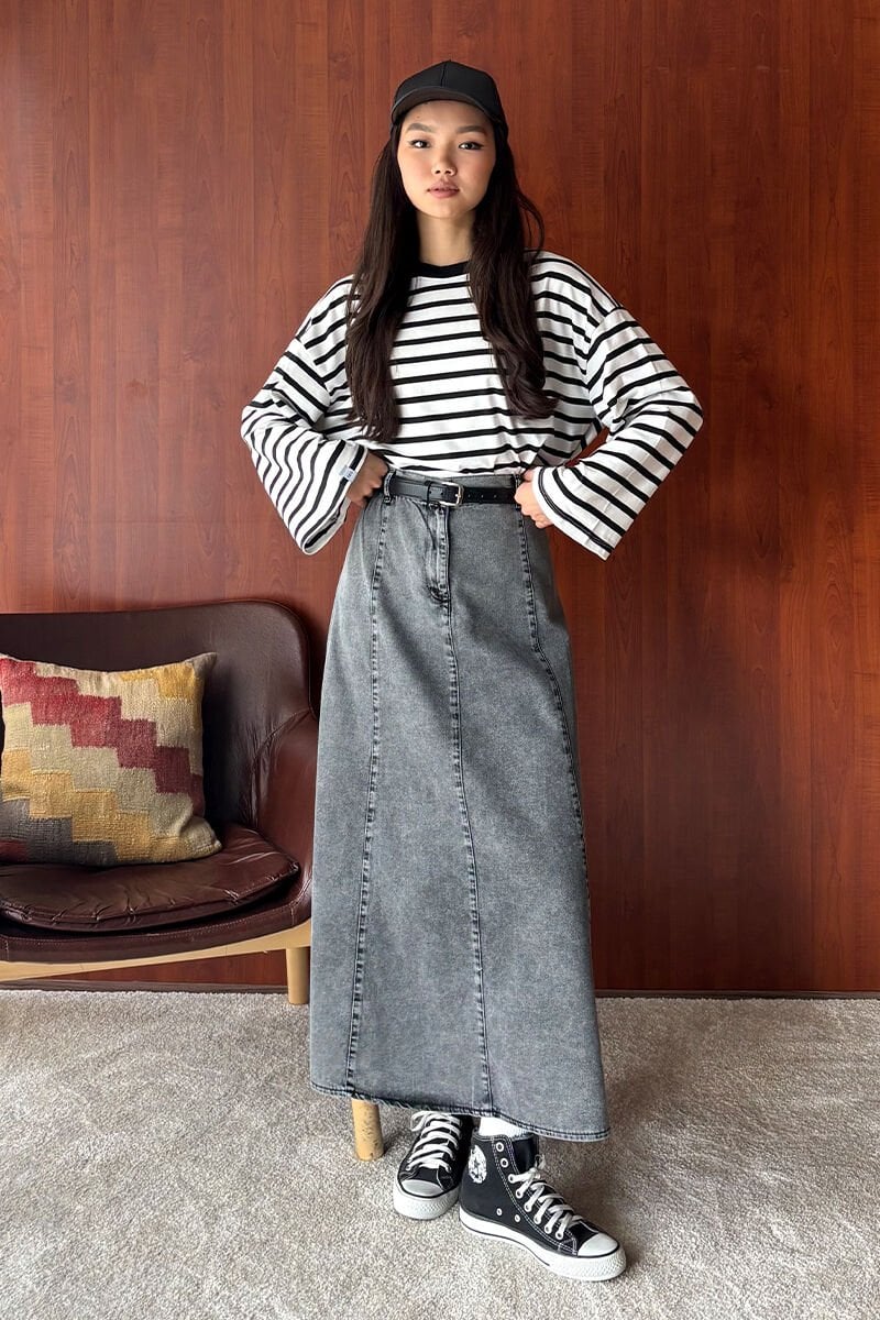 Antrasit Kot Kloş Etek