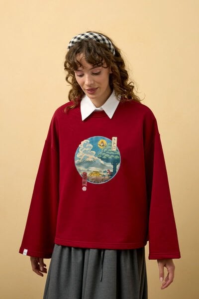 Bordo Baskılı 3 İp Body