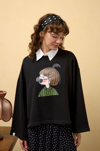 Siyah Baskılı 3 İp Body