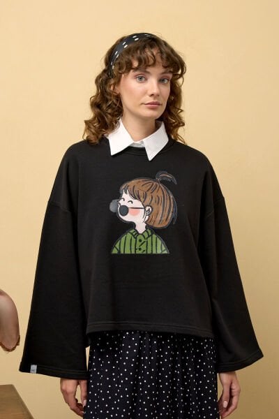 Siyah Baskılı 3 İp Body