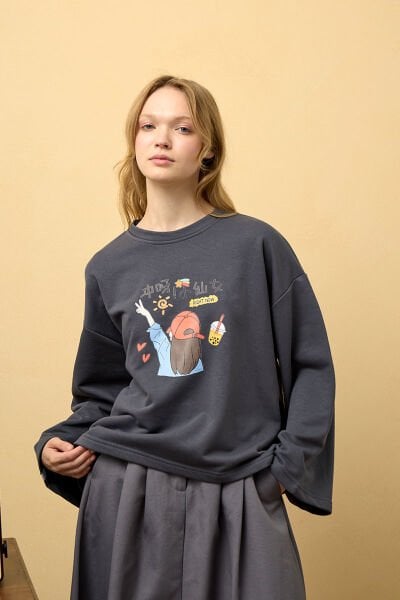 Antrasit Baskılı 3 İp Body