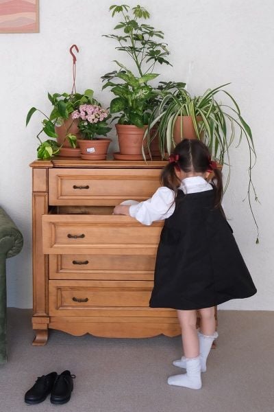 Çocuk Siyah Duck Keten Etekli Salopet