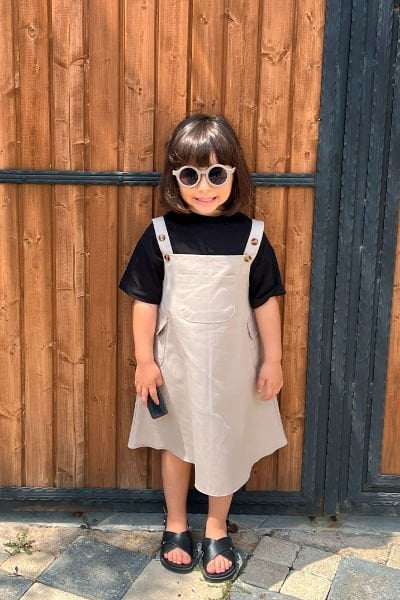 Vizon Duck Keten Çocuk Etekli Salopet