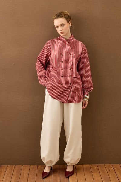 Ekru Şalvar Pantolon