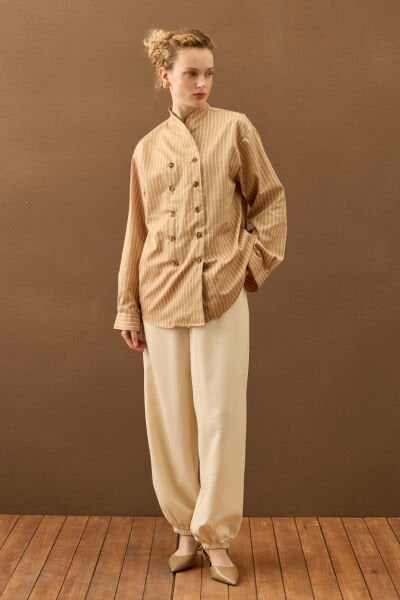 Krem Şalvar Pantolon