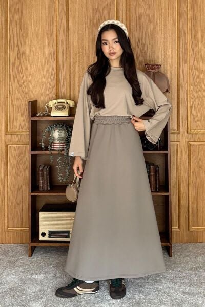 Taş Body & Vizon Scuba Etek Takım