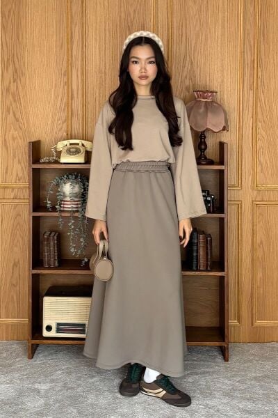 Taş Body & Vizon Scuba Etek Takım