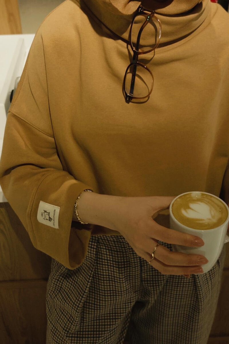 Karamel Dik Yaka Kışlık Body / fida.ily