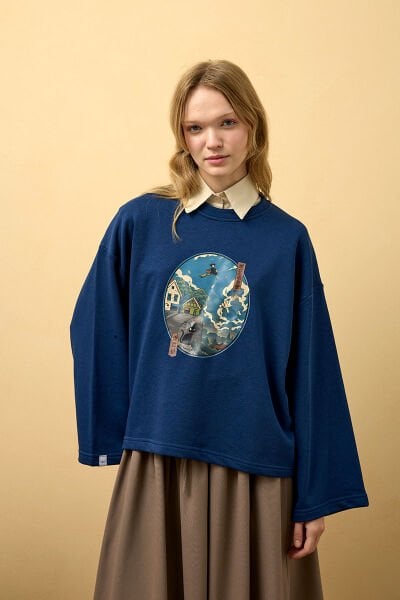 İndigo Baskılı 3 İp Body