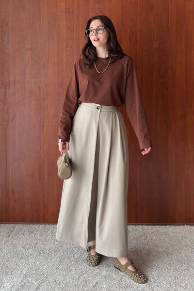 Vizon Poliviskon Etekli Pantolon