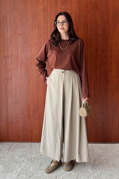 Vizon Poliviskon Etekli Pantolon