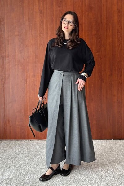 Antrasit Poliviskon Etekli Pantolon