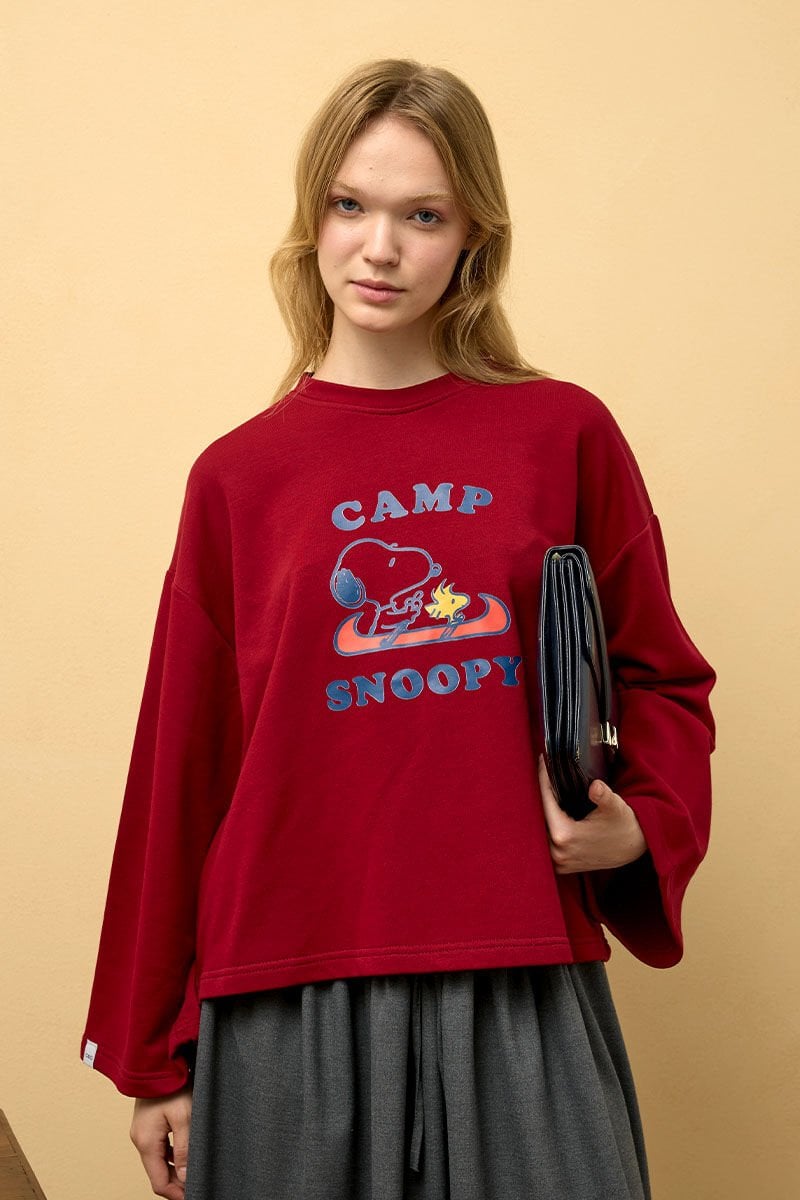 Bordo Snoopy Baskılı 3 ip Body