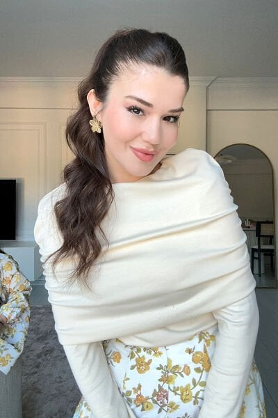 Krem Oysho Büzgü Detaylı Bluz