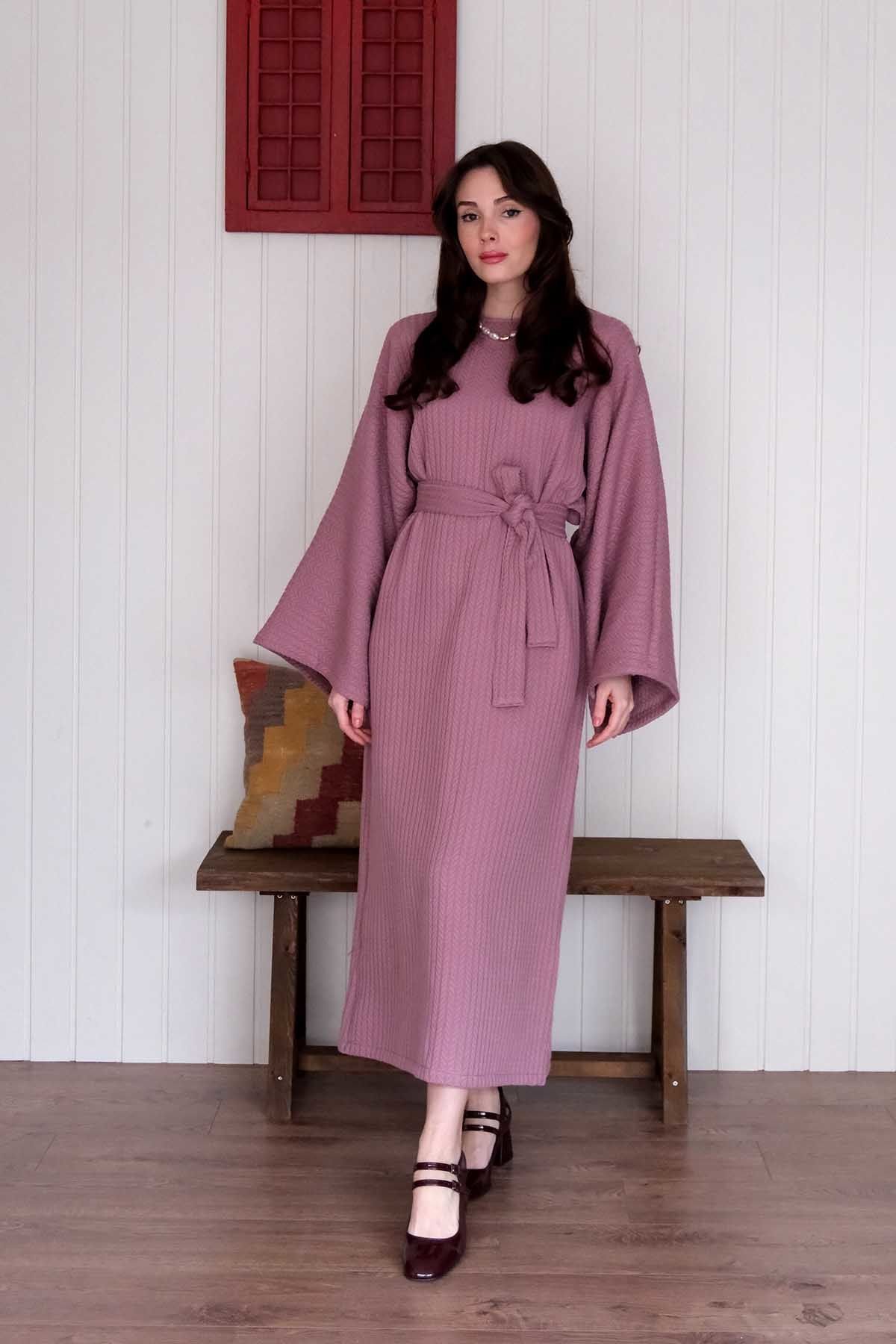 Soft Lila Triko Elbise